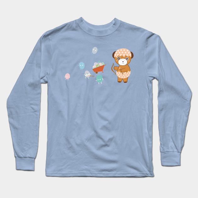 Easter Egg Hunt Bear Long Sleeve T-Shirt by TobaGoodbear